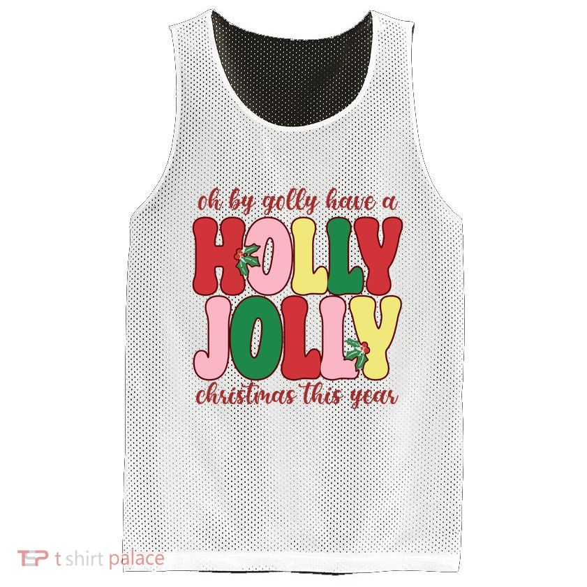 Have A Holly Jolly Christmas This Year Holiday Mesh Reversible Basketball Jersey Tank