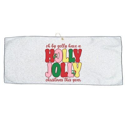 Have A Holly Jolly Christmas This Year Holiday Large Microfiber Waffle Golf Towel