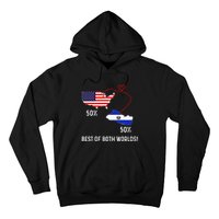 Half American Half El Salvador Flag Combined Map Salvadorian Hoodie