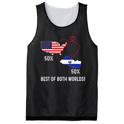 Half American Half El Salvador Flag Combined Map Salvadorian Mesh Reversible Basketball Jersey Tank