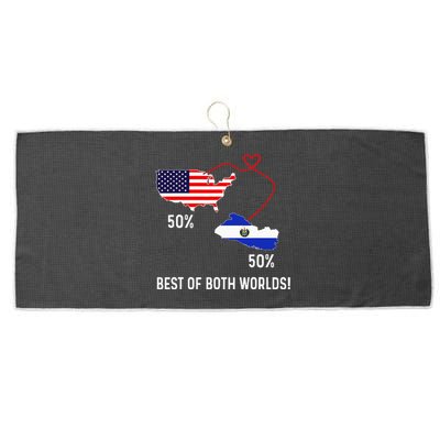 Half American Half El Salvador Flag Combined Map Salvadorian Large Microfiber Waffle Golf Towel