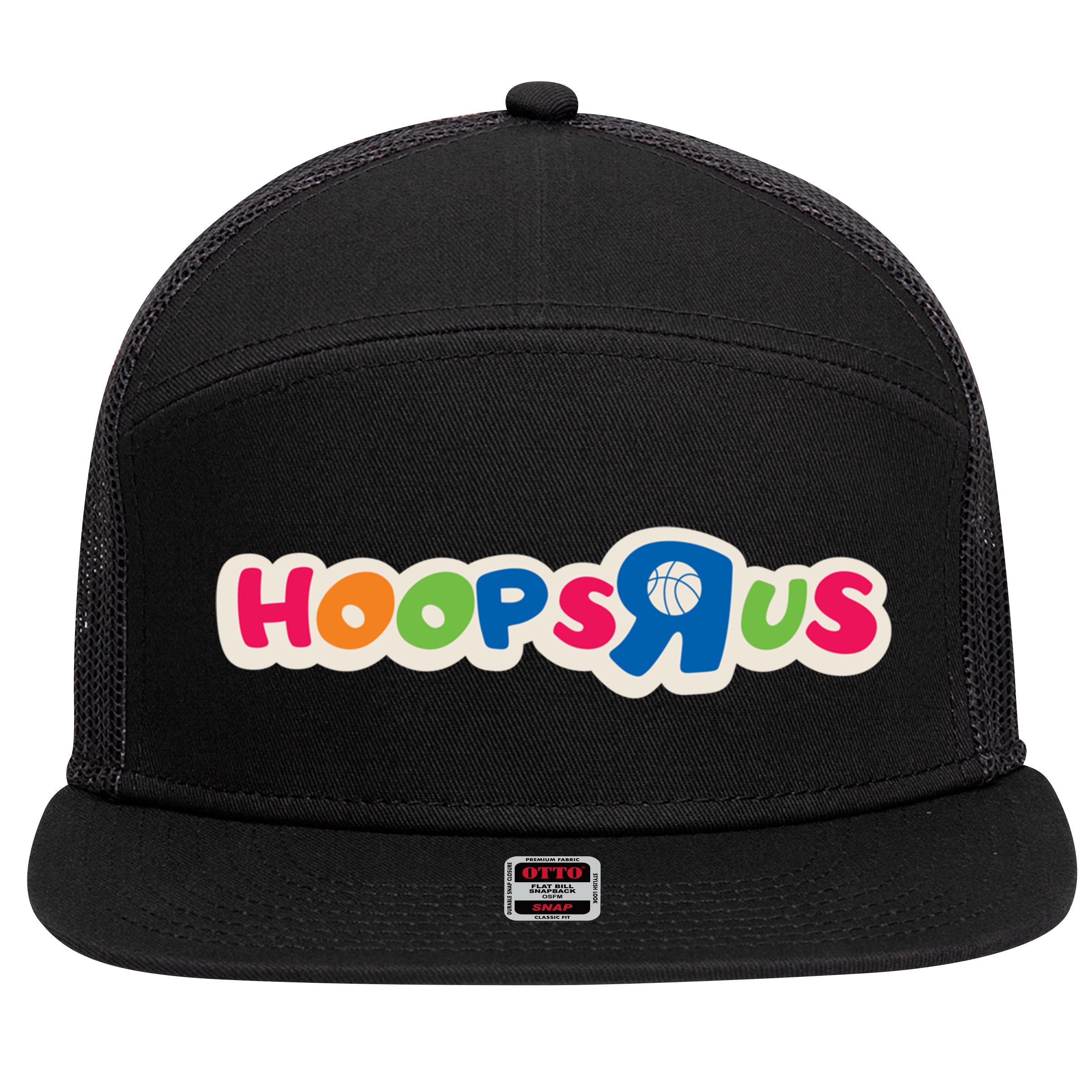Hooper Apparel Hoops R Us Funny Basketball Apparel Cute Gift 7 Panel Mesh Trucker Snapback Hat