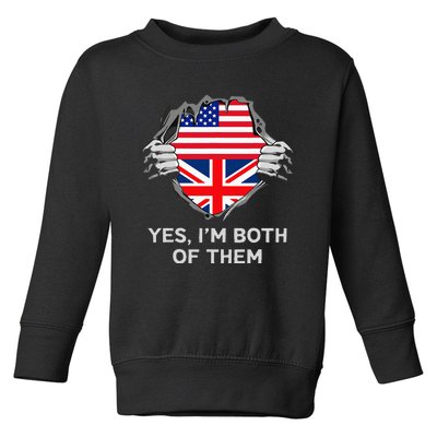 Half American Half British Usa England Flag Toddler Sweatshirt