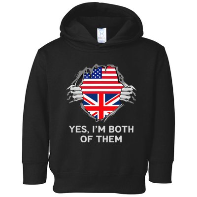 Half American Half British Usa England Flag Toddler Hoodie