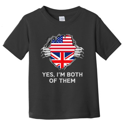 Half American Half British Usa England Flag Toddler T-Shirt