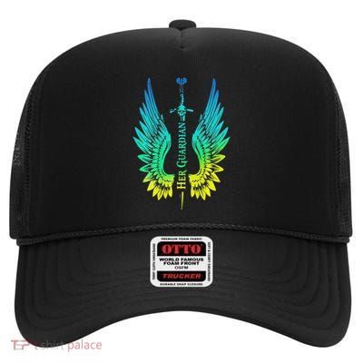 His Angel Her Guardian Couple High Crown Mesh Back Trucker Hat