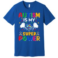 Heart Autism Is My Superpower Autism Awareness Cool Gift Premium T-Shirt