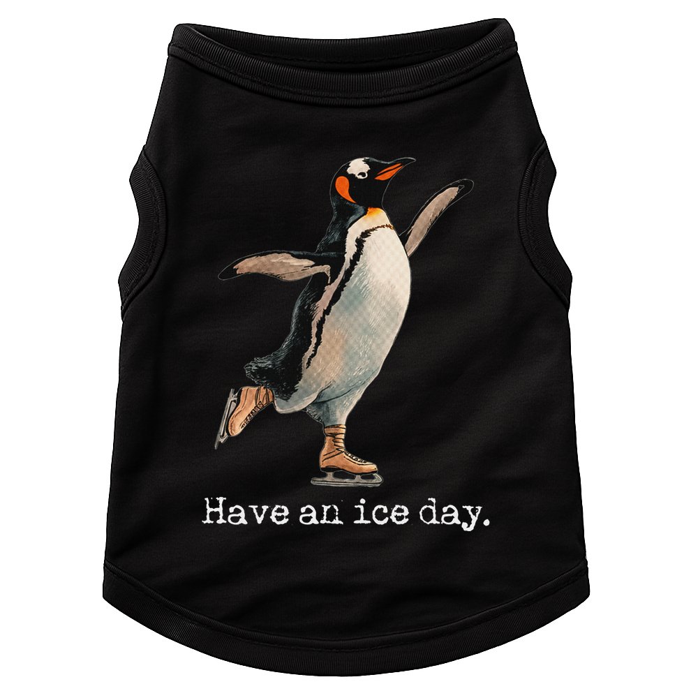 Have An Ice Day Girl Ice Skating Outfit Funny Figure Skating Doggie Tank
