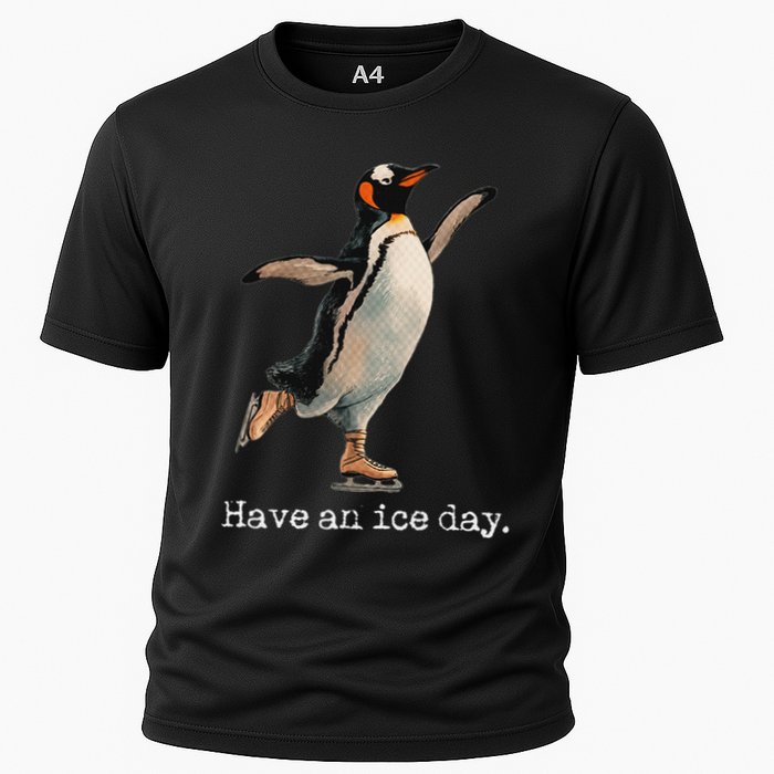 Have An Ice Day Girl Ice Skating Outfit Funny Figure Skating Cooling Performance Crew T-Shirt