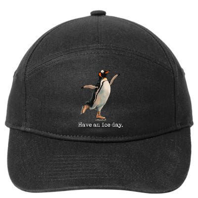 Have An Ice Day Girl Ice Skating Outfit Funny Figure Skating 7-Panel Snapback Hat