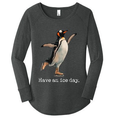 Have An Ice Day Girl Ice Skating Outfit Funny Figure Skating Women's Perfect Tri Tunic Long Sleeve Shirt