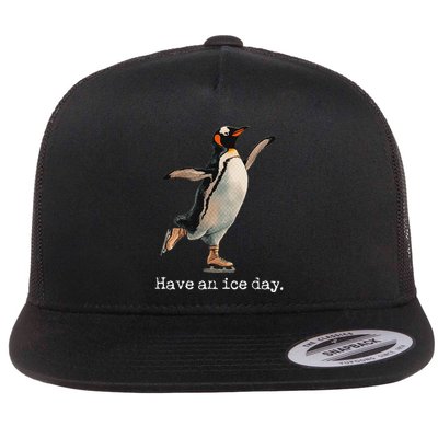 Have An Ice Day Girl Ice Skating Outfit Funny Figure Skating Flatbill Hat