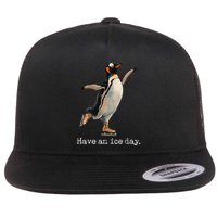 Have An Ice Day Girl Ice Skating Outfit Funny Figure Skating Flat Bill Trucker Hat