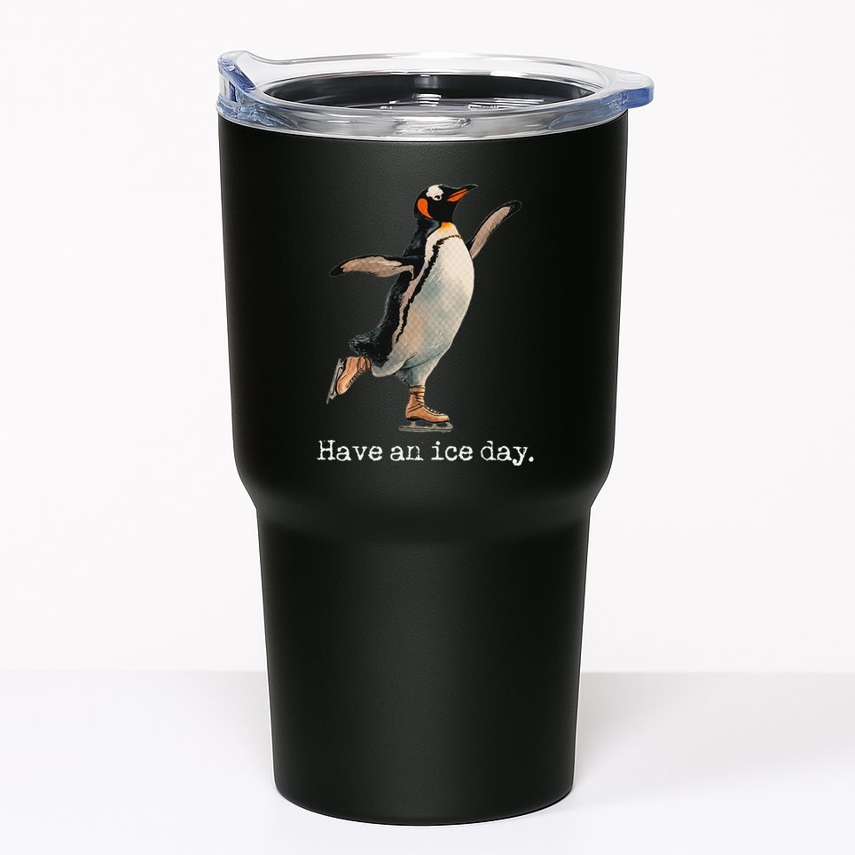 Have An Ice Day Girl Ice Skating Outfit Funny Figure Skating Tumbler
