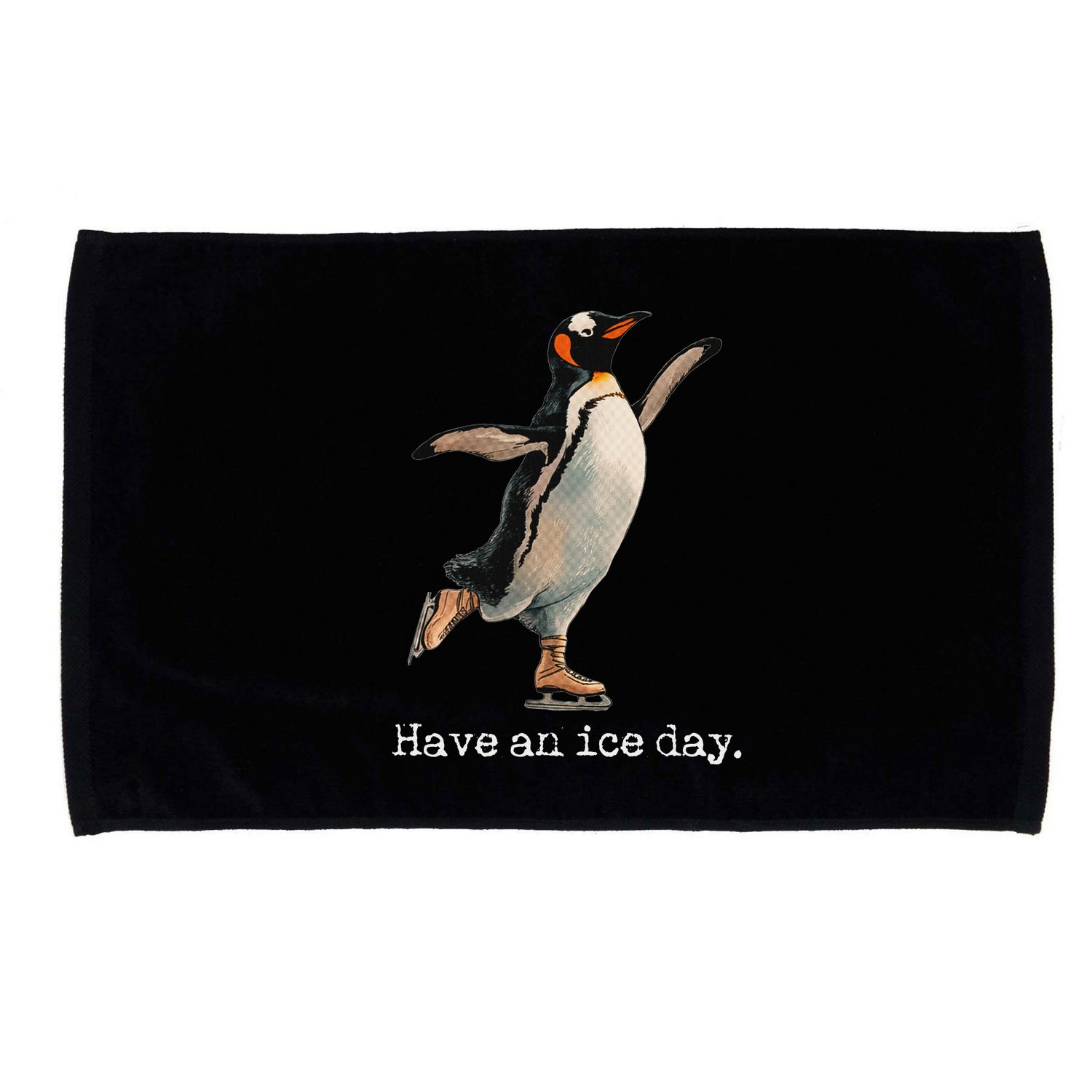 Have An Ice Day Girl Ice Skating Outfit Funny Figure Skating Microfiber Hand Towel