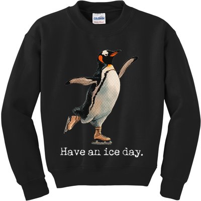 Have An Ice Day Girl Ice Skating Outfit Funny Figure Skating Kids Sweatshirt