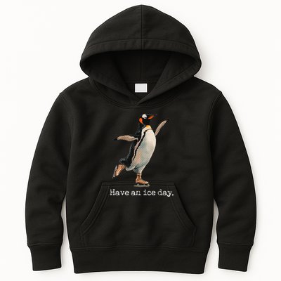 Have An Ice Day Girl Ice Skating Outfit Funny Figure Skating Kids Hoodie