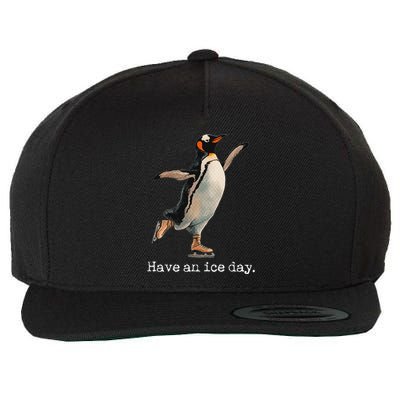 Have An Ice Day Girl Ice Skating Outfit Funny Figure Skating Wool Snapback Cap