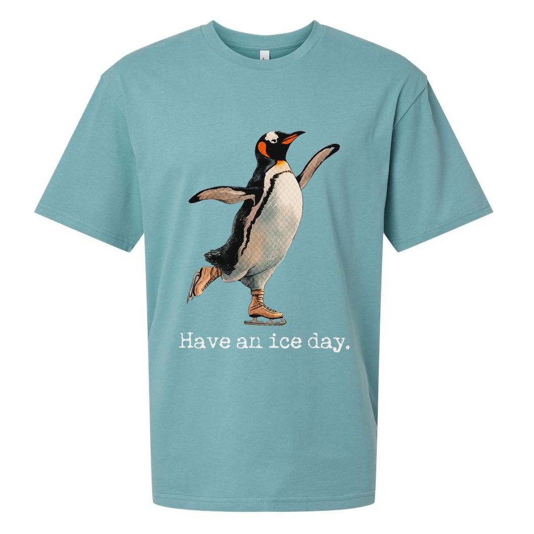 Have An Ice Day Girl Ice Skating Outfit Funny Figure Skating Sueded Cloud Jersey T-Shirt