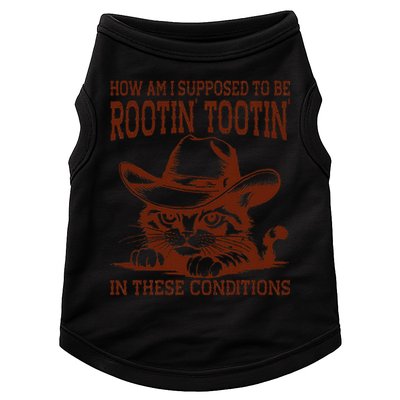 How Am I Supposed To Be Rootin Tootin Funny Cat Cowboy Doggie Tank