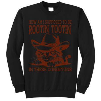 How Am I Supposed To Be Rootin Tootin Funny Cat Cowboy Sweatshirt