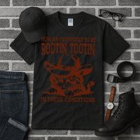 How Am I Supposed To Be Rootin Tootin Funny Cat Cowboy Tall T-Shirt