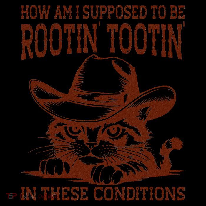 How Am I Supposed To Be Rootin Tootin Funny Cat Cowboy Flatbill Hat
