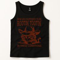 How Am I Supposed To Be Rootin Tootin Funny Cat Cowboy Tank Top