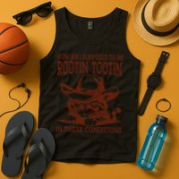 How Am I Supposed To Be Rootin Tootin Funny Cat Cowboy Tank Top