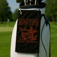 How Am I Supposed To Be Rootin Tootin Funny Cat Cowboy Golf Towel