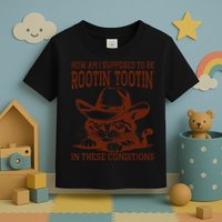 How Am I Supposed To Be Rootin Tootin Funny Cat Cowboy Toddler T-Shirt