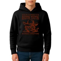How Am I Supposed To Be Rootin Tootin Funny Cat Cowboy Kids Hoodie