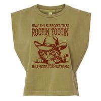 How Am I Supposed To Be Rootin Tootin Funny Cat Cowboy Garment-Dyed Women's Muscle Tee