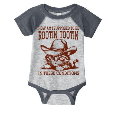 How Am I Supposed To Be Rootin Tootin Funny Cat Cowboy Infant Baby Jersey Bodysuit