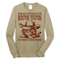 How Am I Supposed To Be Rootin Tootin Funny Cat Cowboy Long Sleeve Shirt