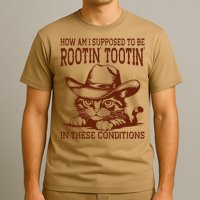How Am I Supposed To Be Rootin Tootin Funny Cat Cowboy T-Shirt