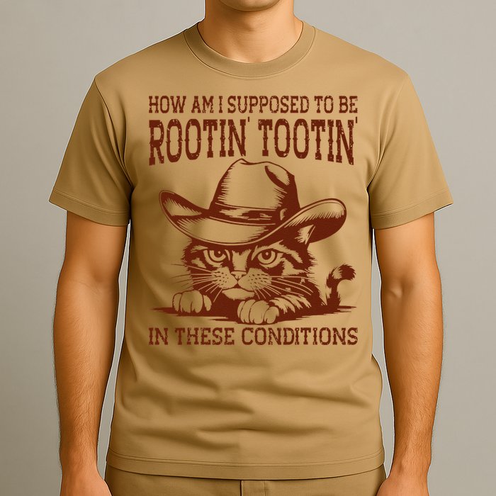 How Am I Supposed To Be Rootin Tootin Funny Cat Cowboy T-Shirt