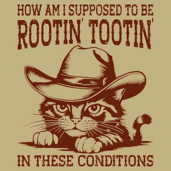 How Am I Supposed To Be Rootin Tootin Funny Cat Cowboy T-Shirt