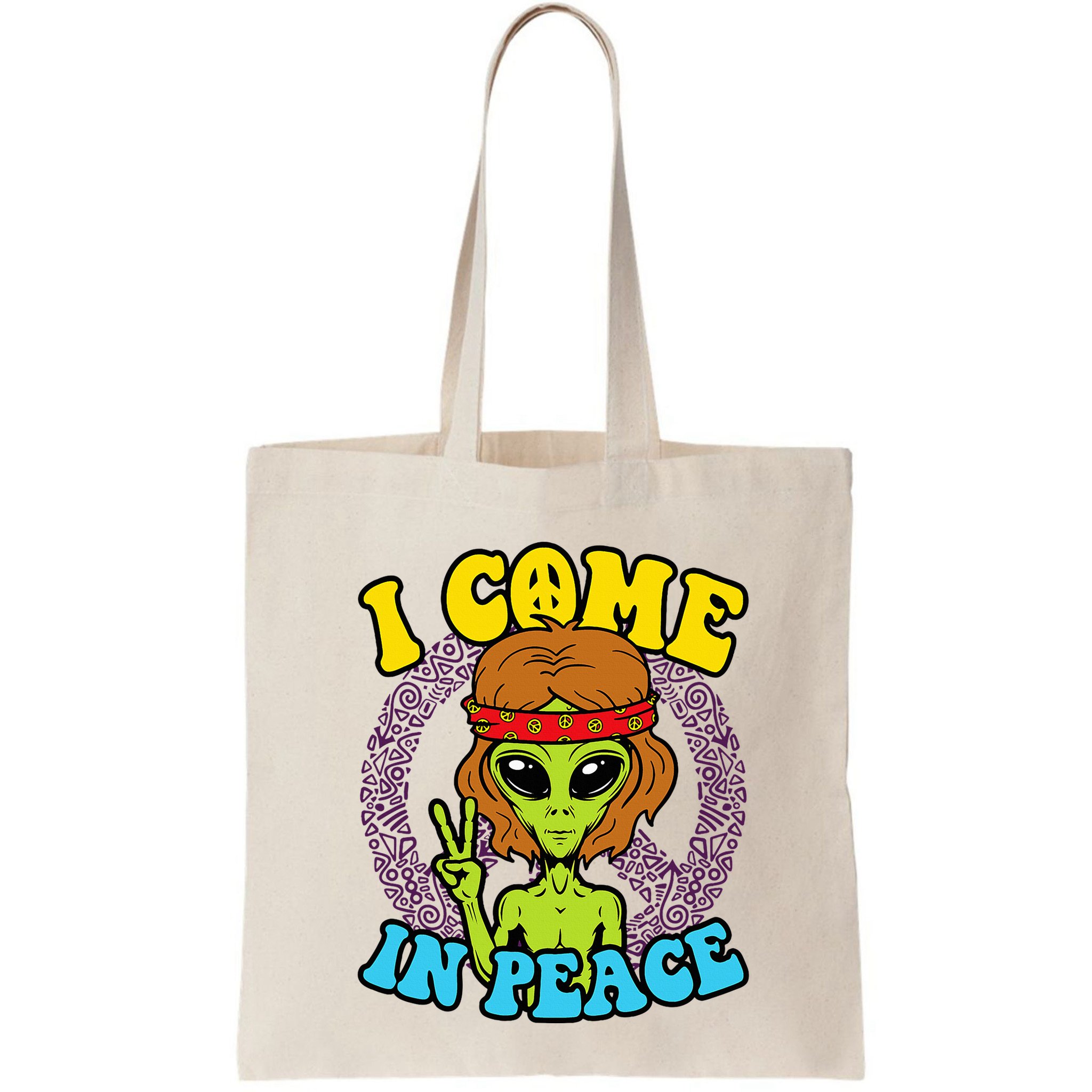 Hippie Alien I Come In Peace Sign Bag