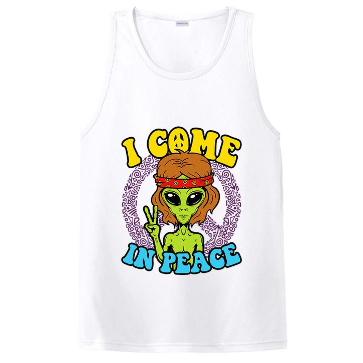 Hippie Alien I Come In Peace Sign PosiCharge Competitor Tank