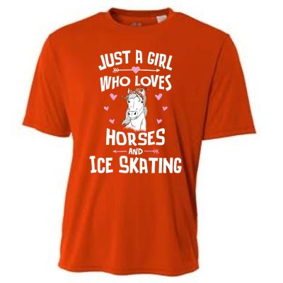 Horses And Ice Skating Funny Gift Cool Gift Cooling Performance Crew T-Shirt