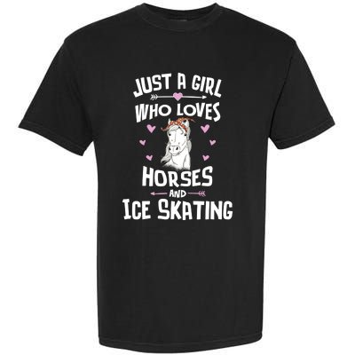 Horses And Ice Skating Funny Gift Cool Gift Garment-Dyed Heavyweight T-Shirt