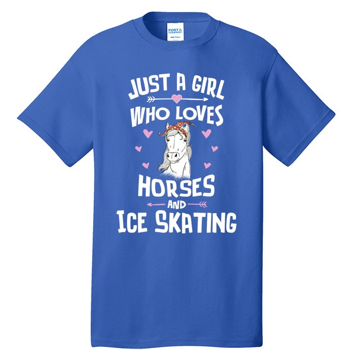 Horses And Ice Skating Funny Gift Cool Gift Tall T-Shirt