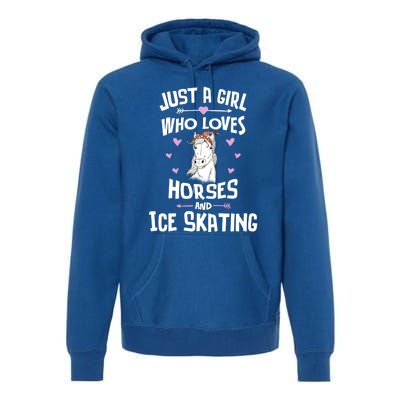 Horses And Ice Skating Funny Gift Cool Gift Premium Hoodie