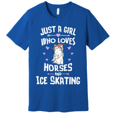 Horses And Ice Skating Funny Gift Cool Gift Premium T-Shirt