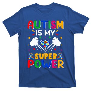 Heart Autism Is My Superpower Autism Awareness Gift T-Shirt