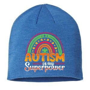 Heart Autism Is My Superpower Autism Awareness Meaningful Gift Sustainable Beanie