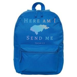 Here Am I Send Me Isaiah 6 8 Honduras Mission Trip Ministry Gift 16 in Basic Backpack