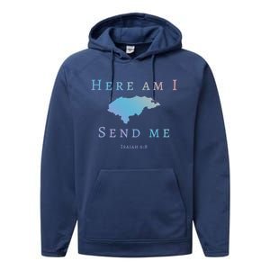 Here Am I Send Me Isaiah 6 8 Honduras Mission Trip Ministry Gift Performance Fleece Hoodie