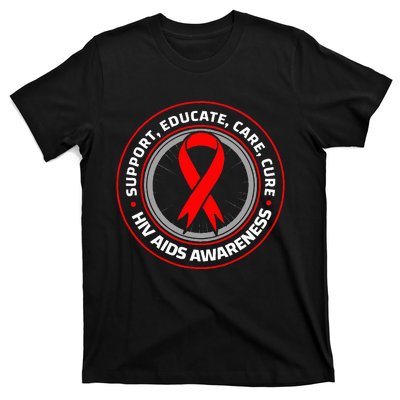 HIV AIDS Immune Deficiency Disease Red Ribbon Patient T-Shirt